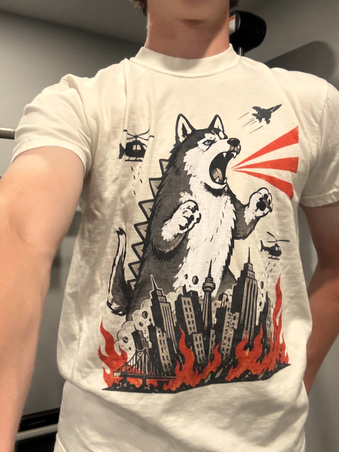 Customer photo review of Unleashed Siberian Husky T-Shirt