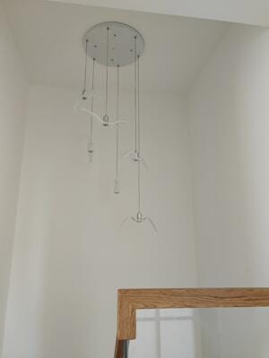 Customer photo review of Resin Bird Pendant Light, White or Black, 32 to 40 cm