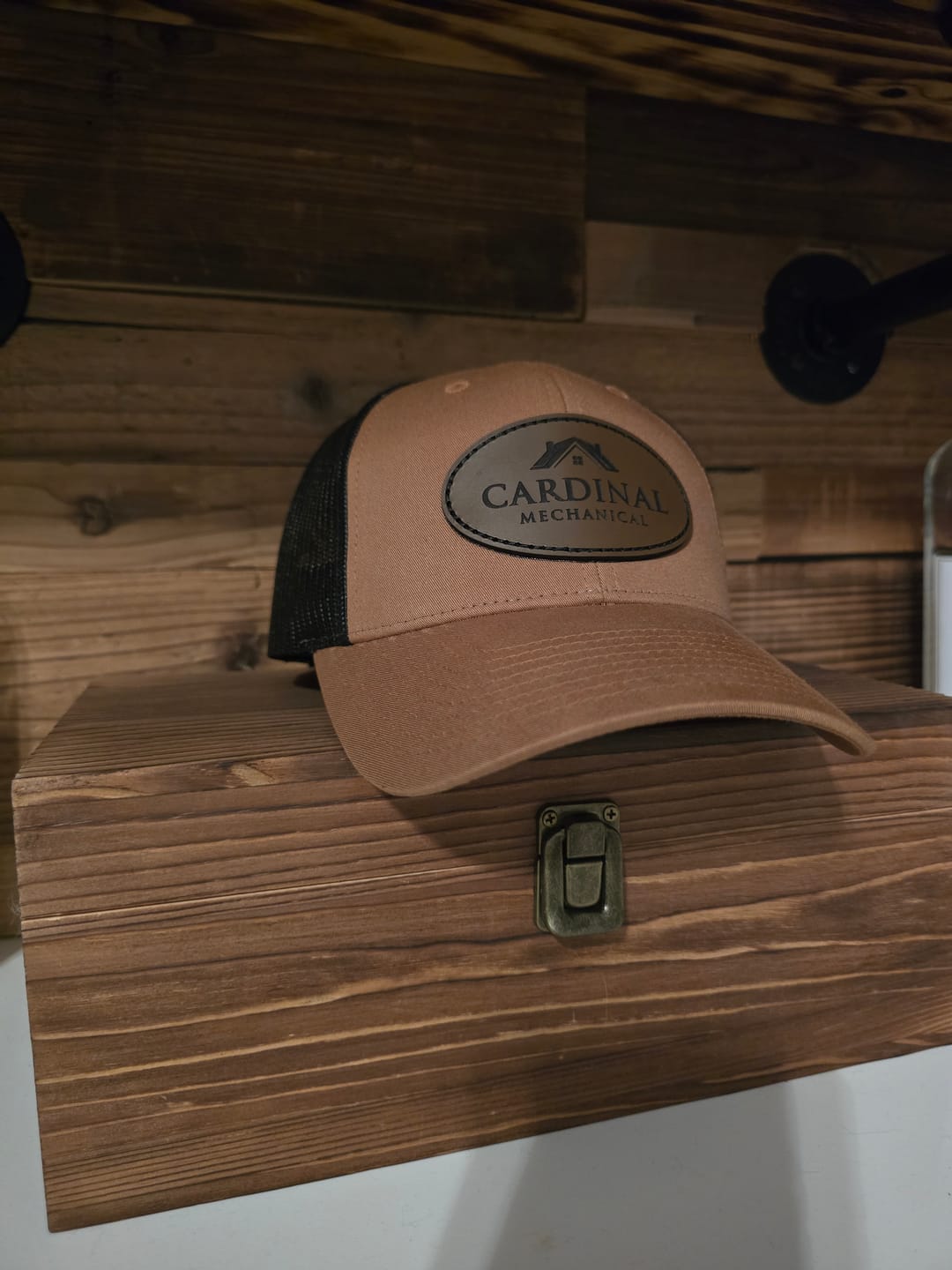 Customer photo review of Premium Custom Leather Patch Hats (Wholesale)