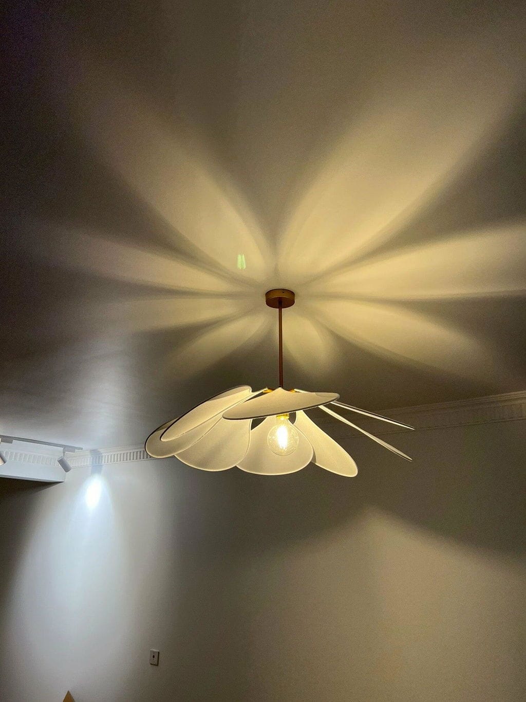 Customer photo review of Fabric Petal Dome Pendant Light, Gold Frame, 60 to 120 cm