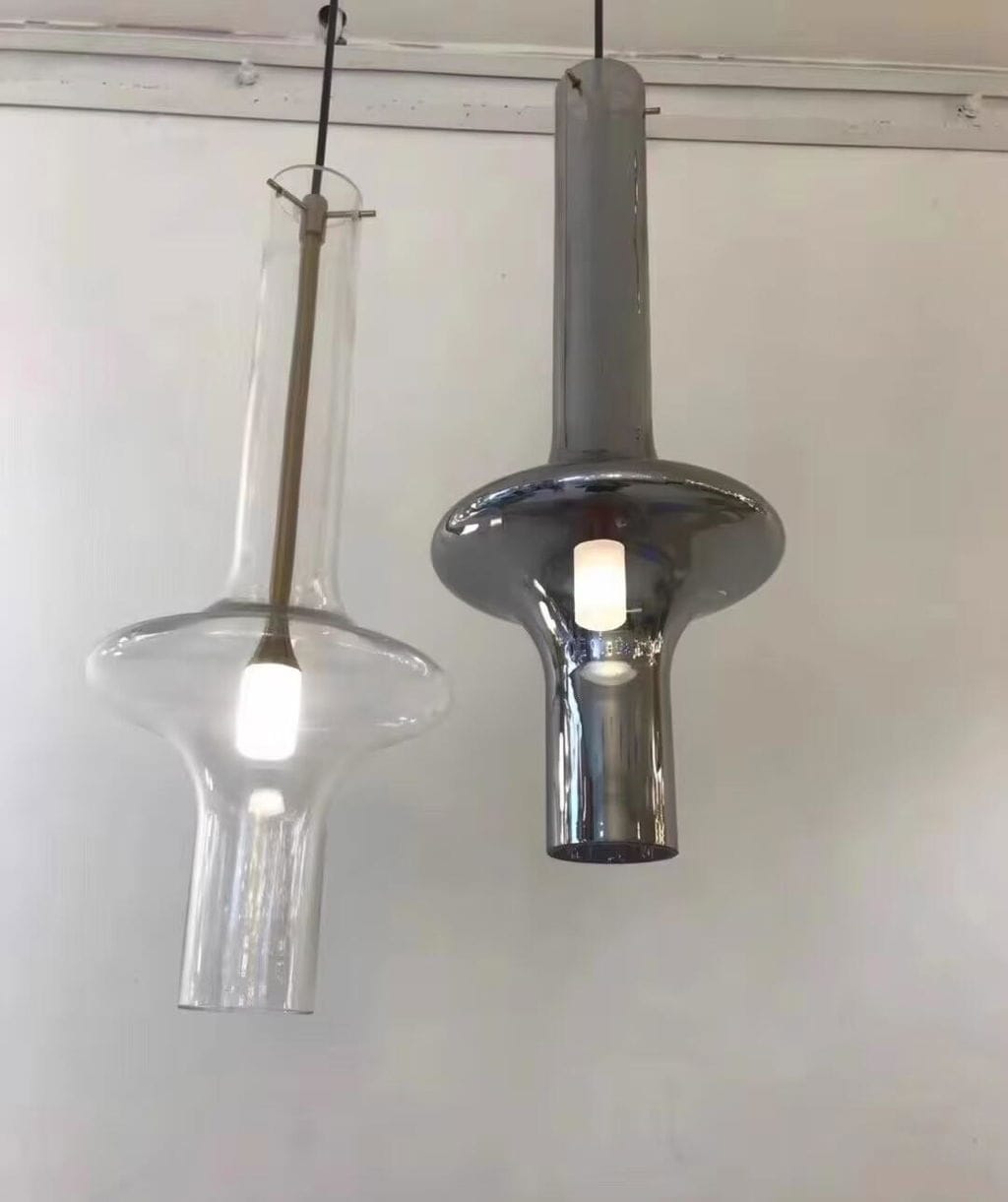 Customer photo review of Tapered Glass Pendant Light, Gold or Black Stems, 46 cm