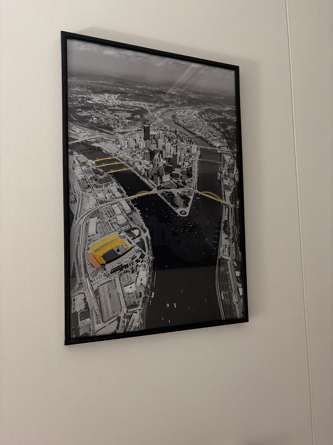Customer photo review of Aerial Photo of Pittsburgh in Black & Gold