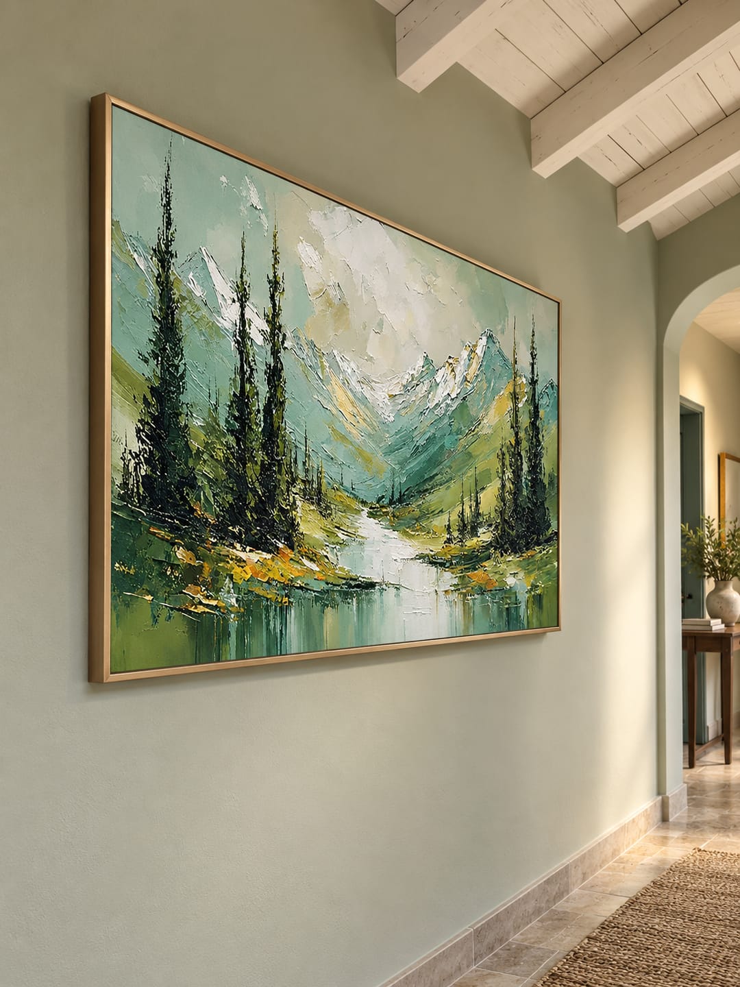 Customer photo review of "Secret Forest" – Textured Mountain Valley Palette Knife Oil Painting