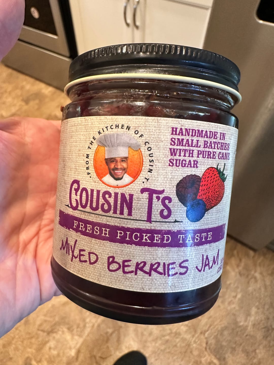 Customer photo review of Cousin T's Gourmet Mixed Berries Jam