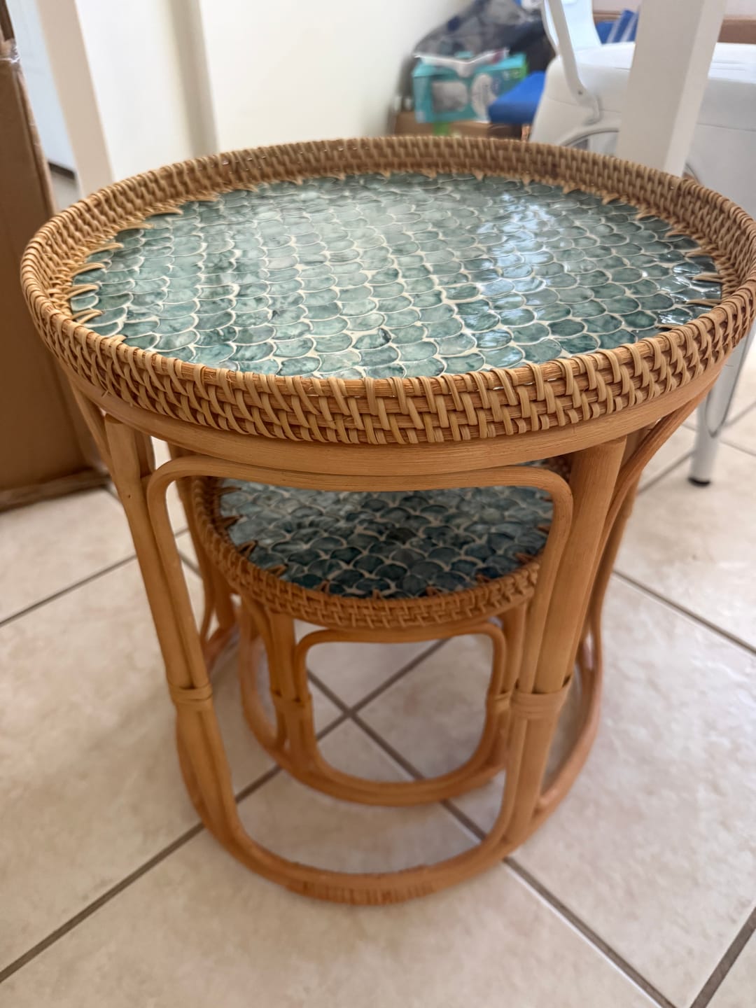 Customer photo review of Sirena Large Rattan Tray