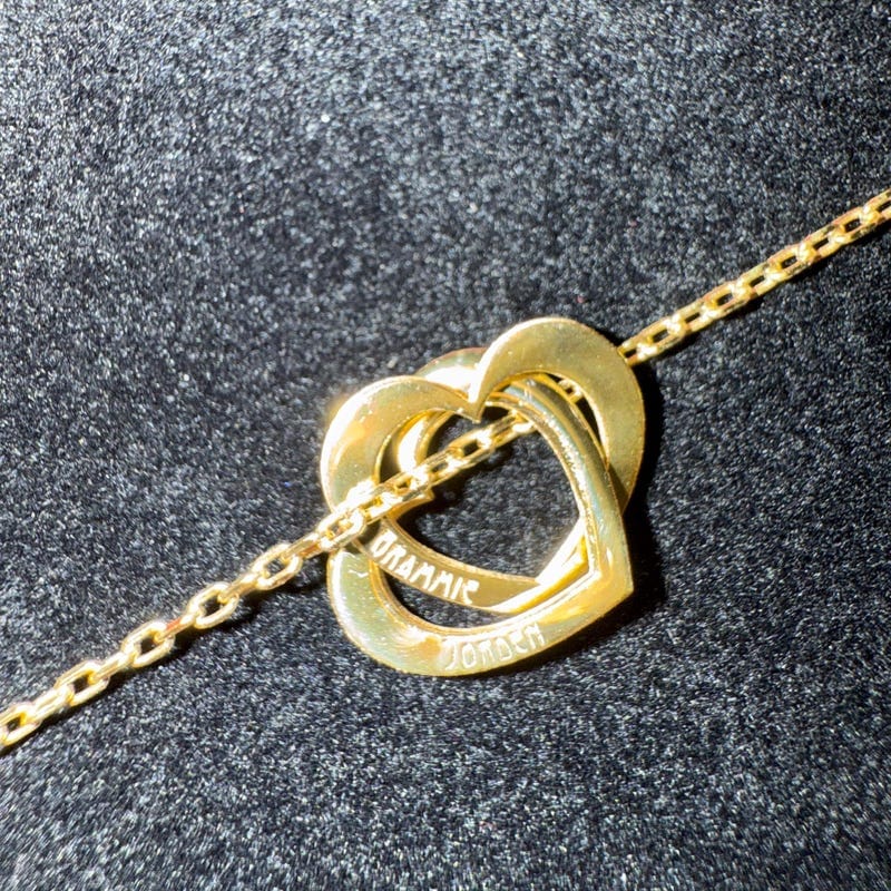 Customer photo review of Custom Interlocking Hearts Necklace