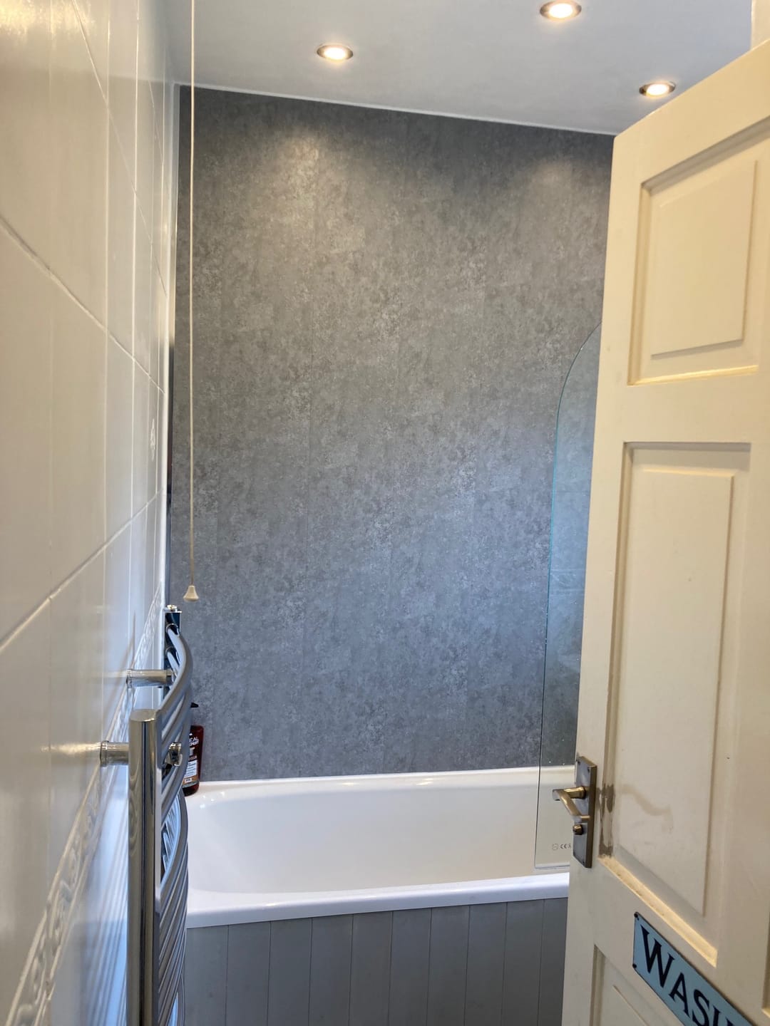 Customer photo review of 8mm Light Concrete Bathroom Wall Panel - Pack of 4
