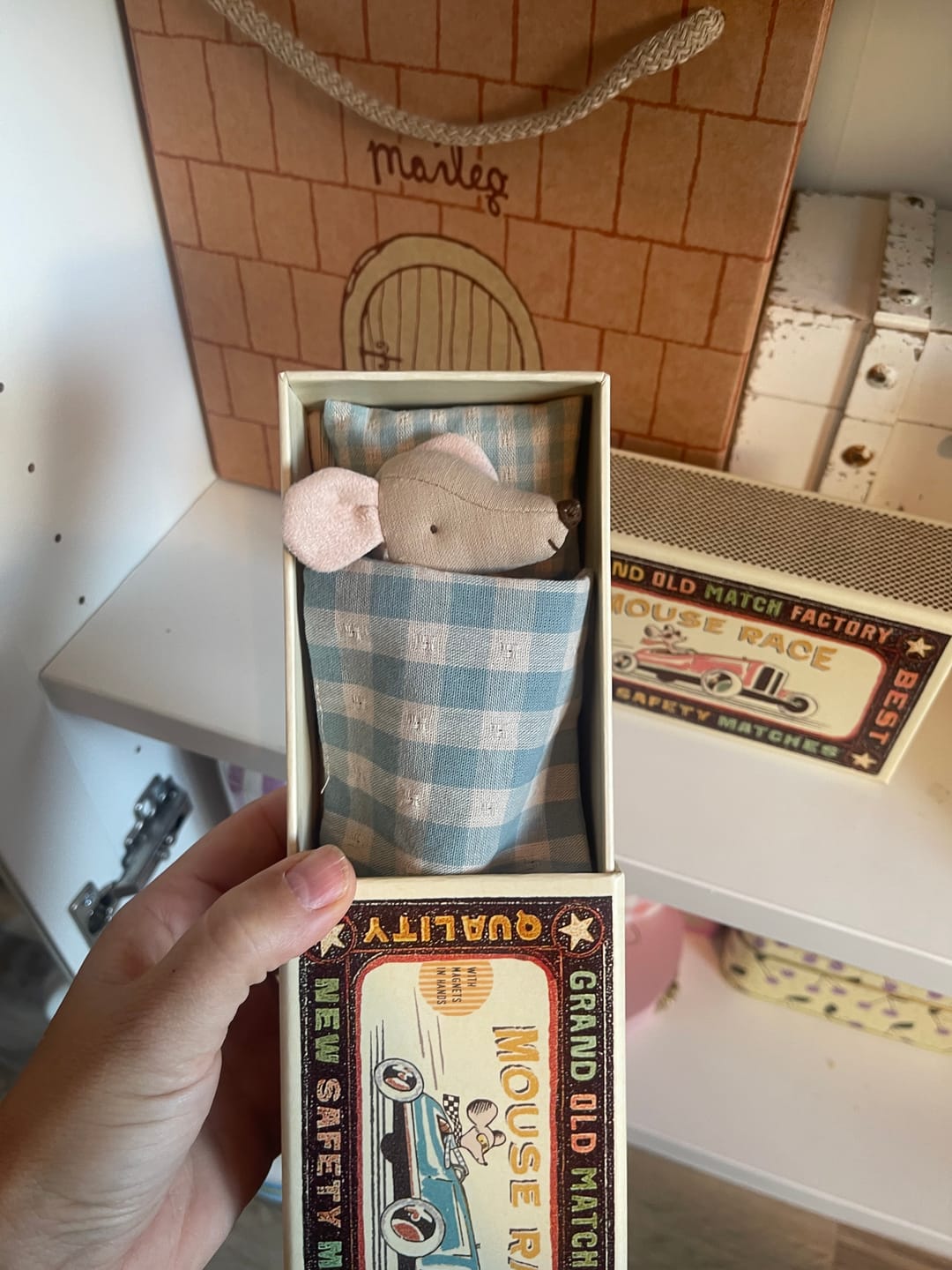 Customer photo review of Maileg - Großer Bruder Maus in Streichholzschachtel