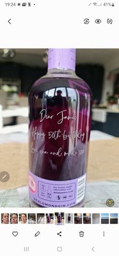 Customer photo review of Personalised Gin