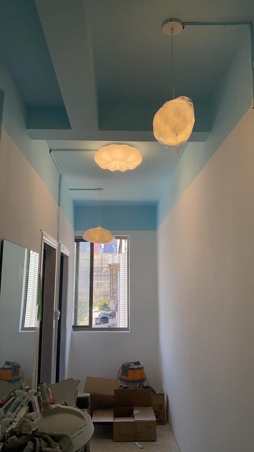 Customer photo review of Cloud-Shaped Fabric Pendant Light, Creased Texture, 30 to 90 cm