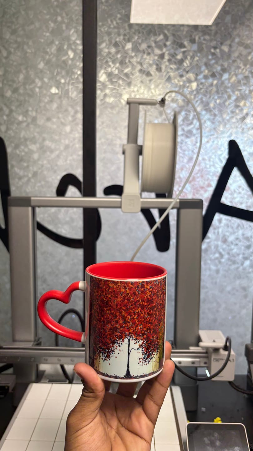 Customer photo review of 330ml (11oz) Duo Color Mok met hart oor rood voor sublimatie