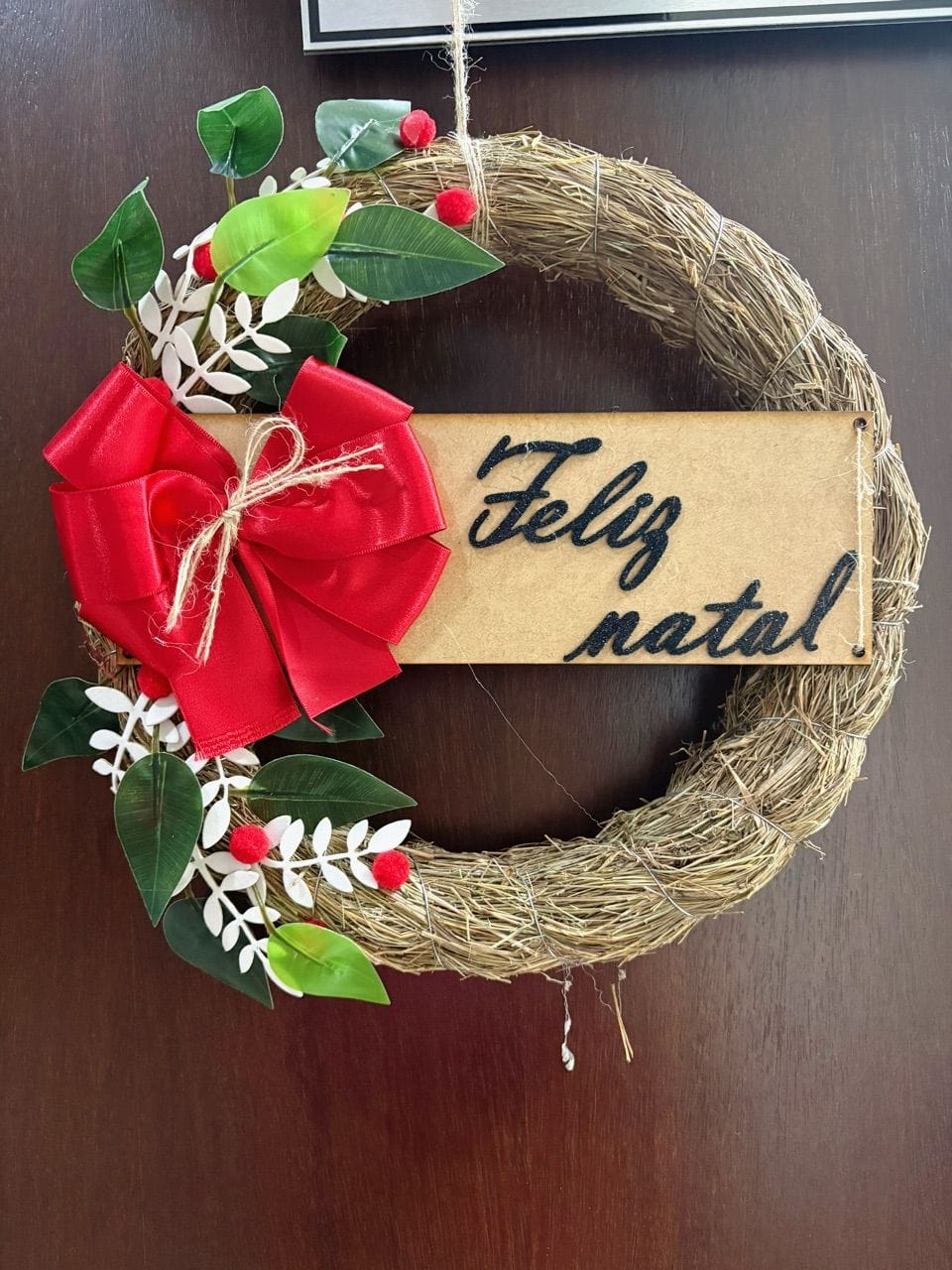 Customer photo review of Guirlanda de Natal Luxo Decorada 30cm para Porta