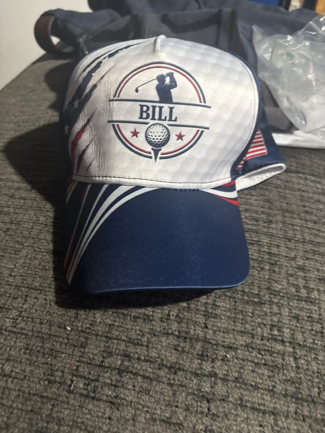 Customer photo review of Maxcorners Patriot Claw 3D Golf Personalized Name Cap