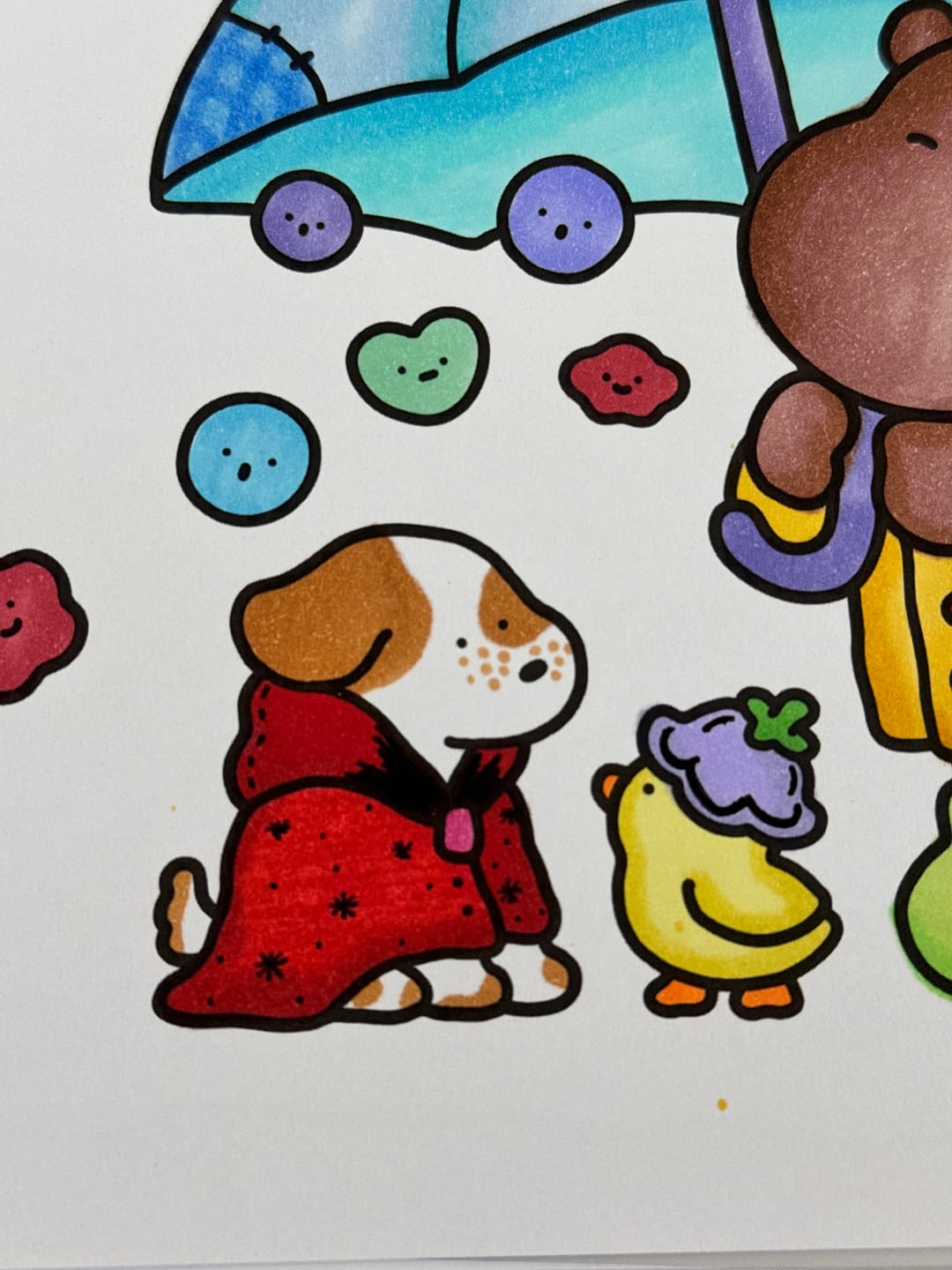 Customer photo review of Ohuhu x Coco Wyo Cozy Mood Coloring Kit, Honolulu B 48 Colors Alcohol Markers with Brush & Fine Dual Tips, Coloring Book with Mood Tracker Pages