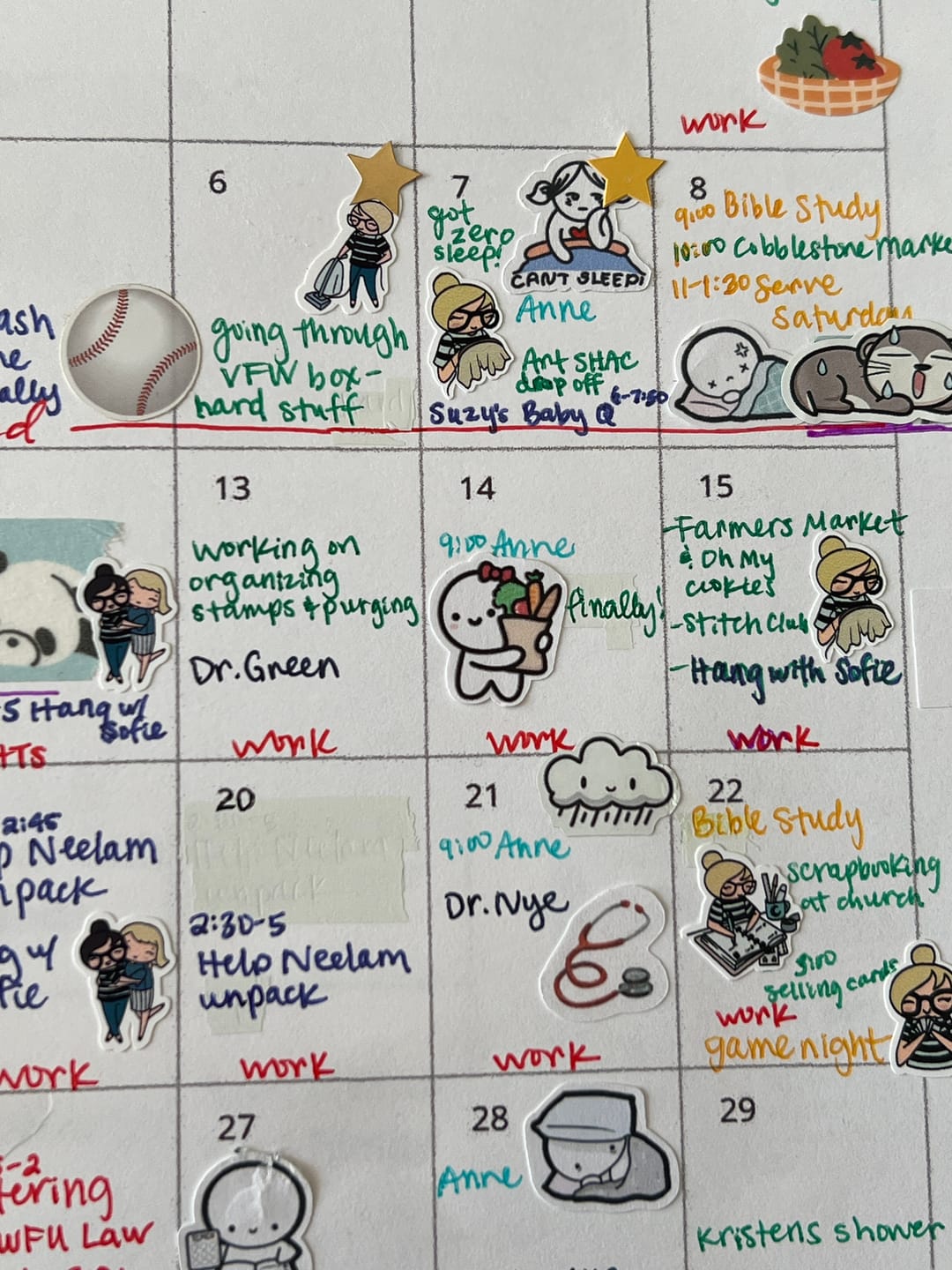 Customer photo review of It's Raining, It's Pouring Planner Stickers