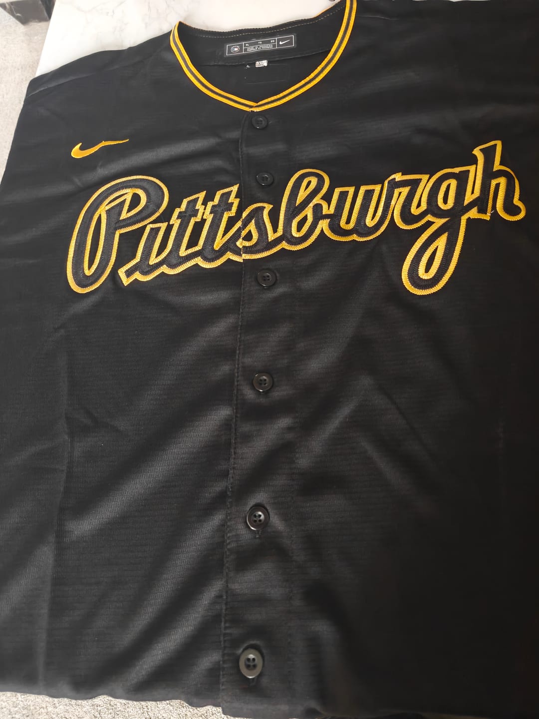Customer photo review of Custom Pittsburgh Pirates Alternate Away Jersey - Black