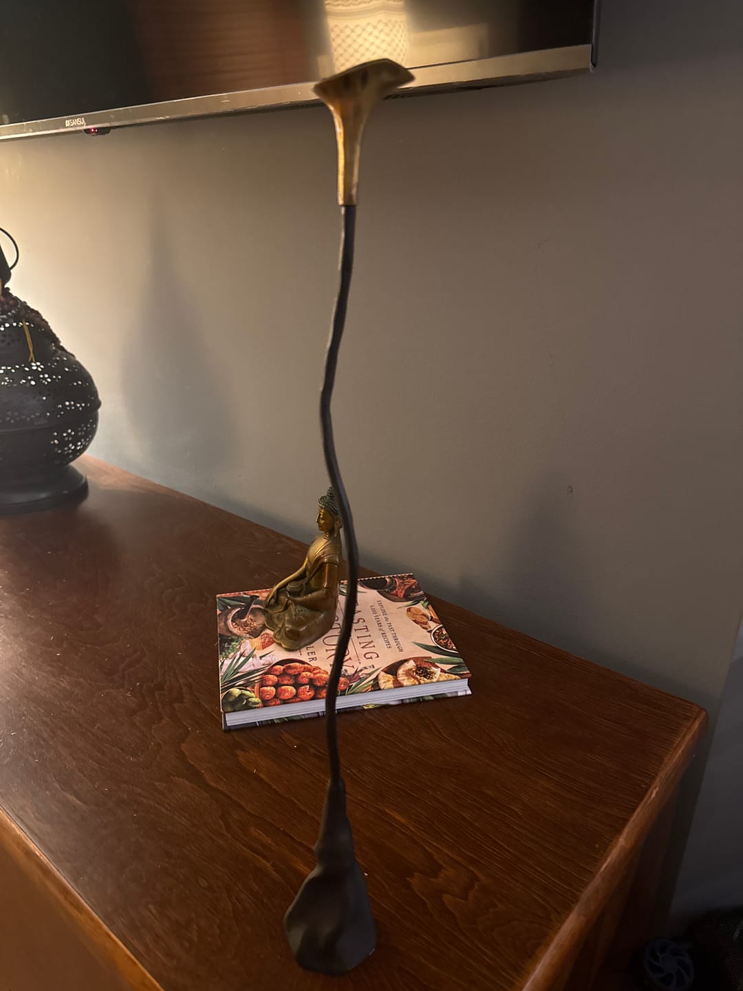 Customer photo review of Handmade Iron Ferra Rose Candle Holders Set of 2 - Antique Bronze Taper