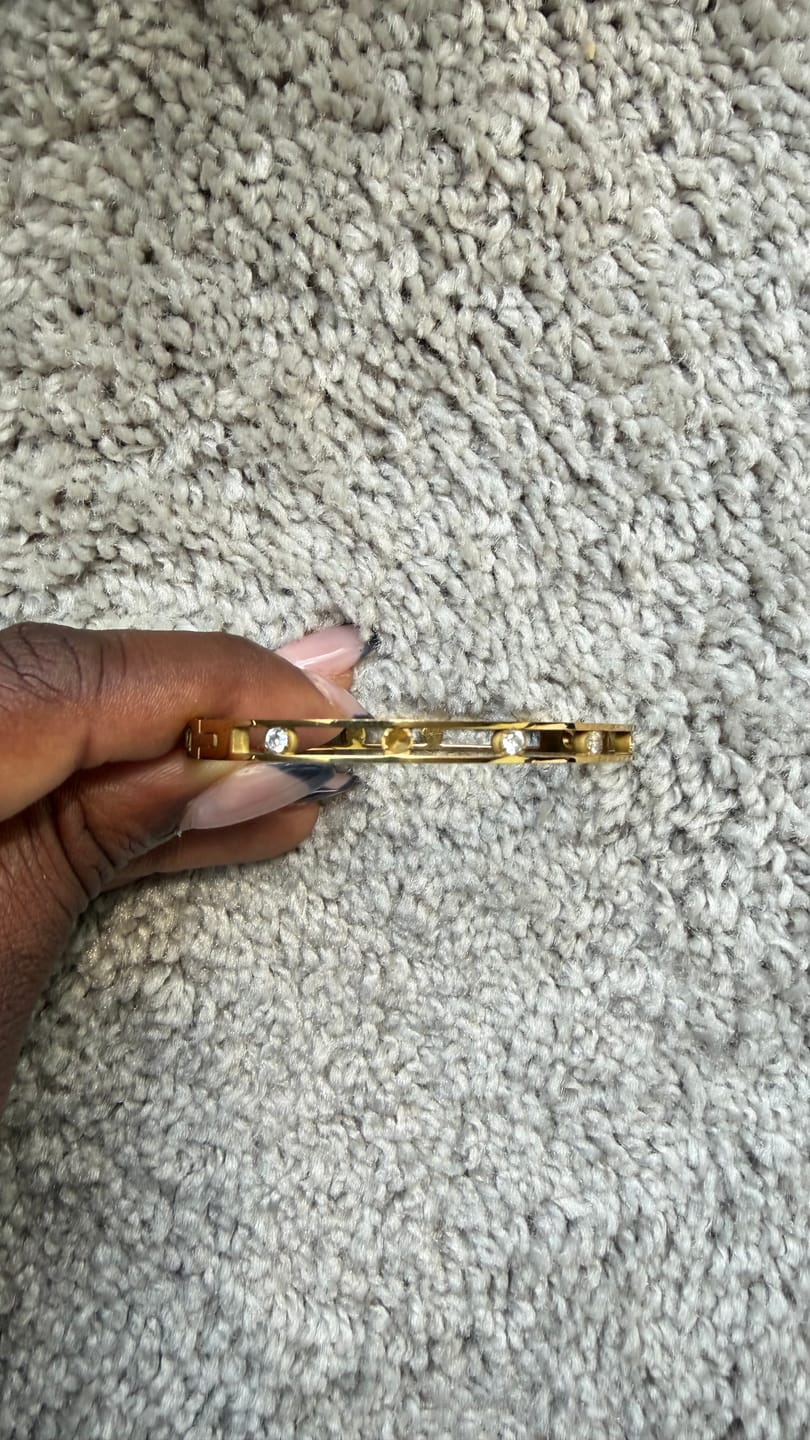 Customer photo review of Sofia Crystal & Gold Bangle