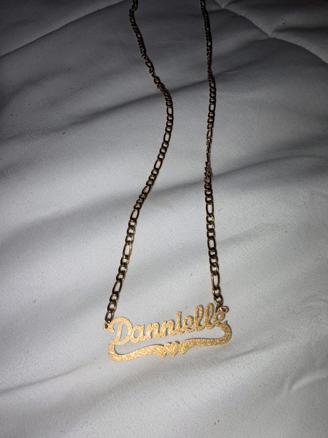 Customer photo review of Diamond Cut Heart Name Necklace