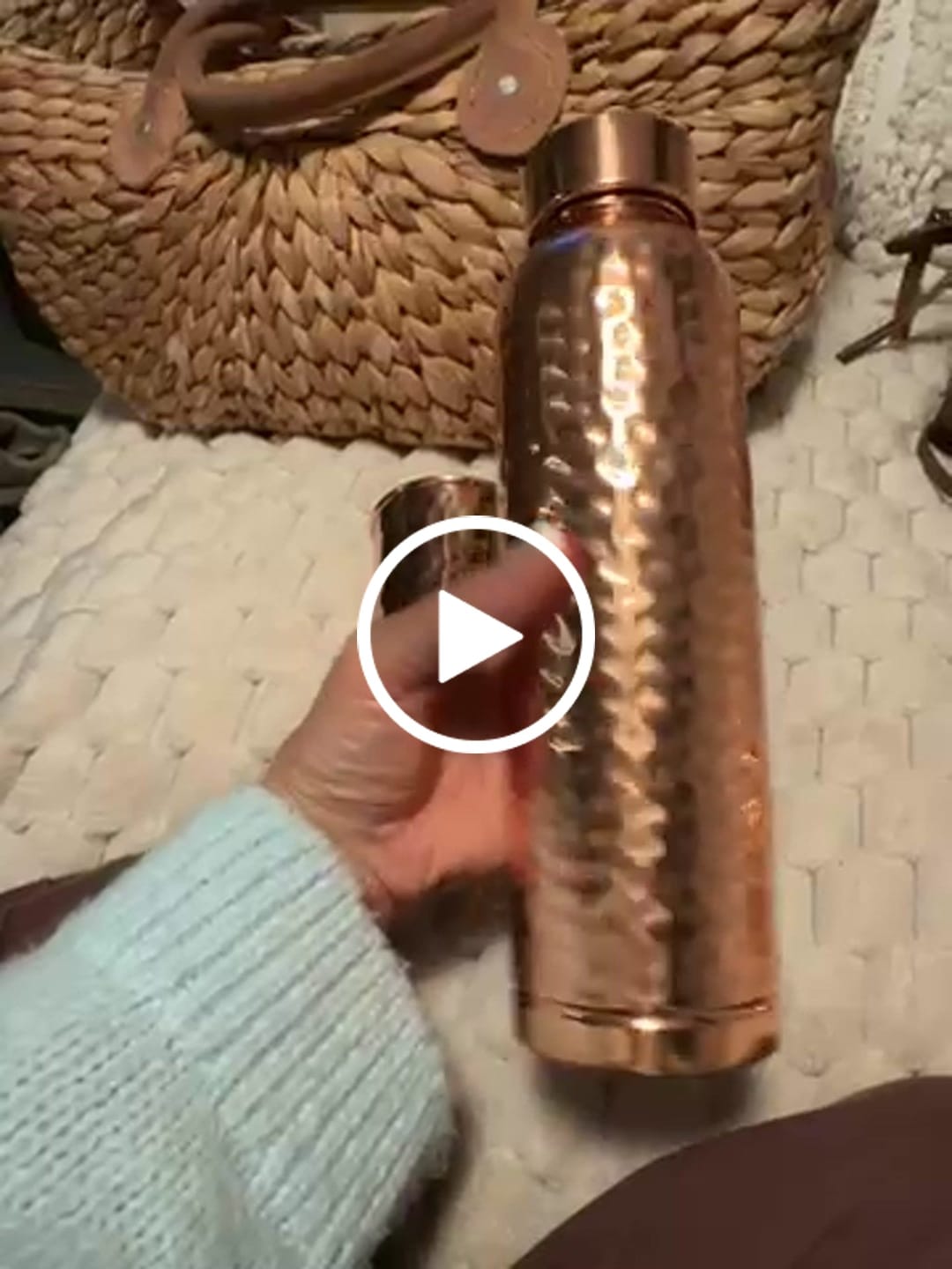 Customer video review of Hammered Copper Gift Set - 2 Bottles & 2 Cups