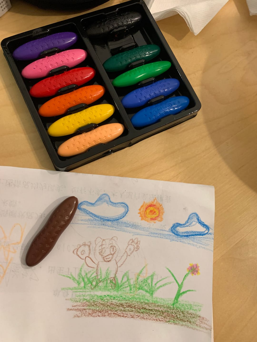Customer photo review of Peanut Crayons 12 Colors