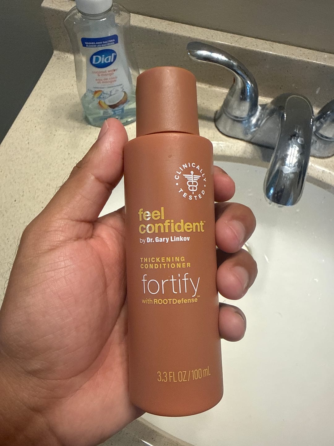 Customer photo review of Hair Thickening Conditioner Travel Size