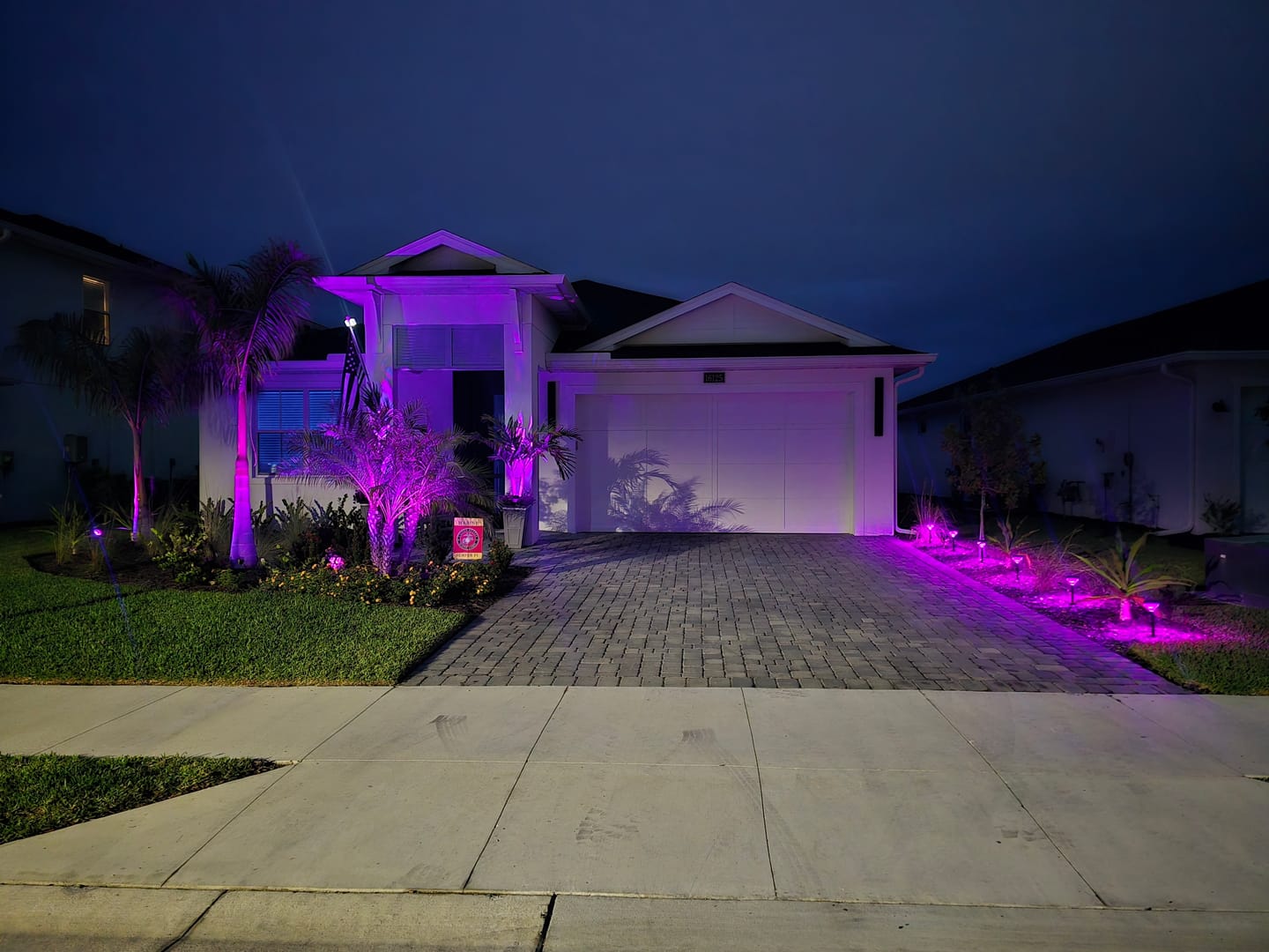 Customer photo review of TSUN 6 in 1 Color Changing Solar Landscape Spotlights