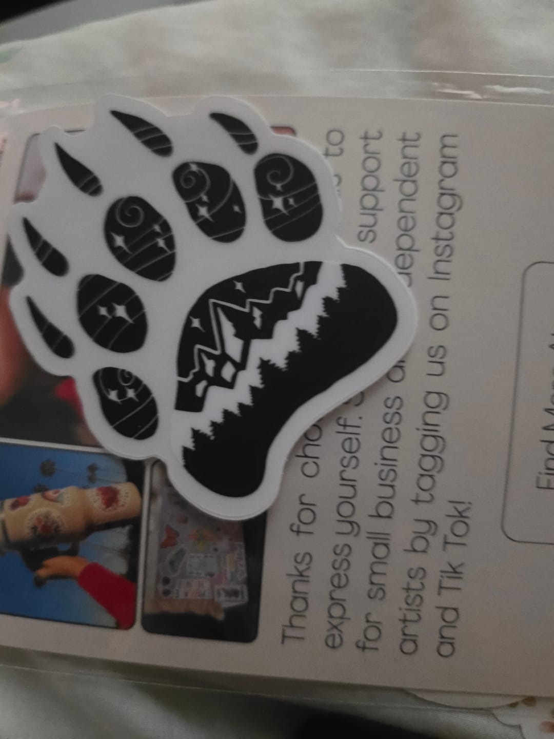 Customer photo review of Bear Paw Nature Clear Sticker