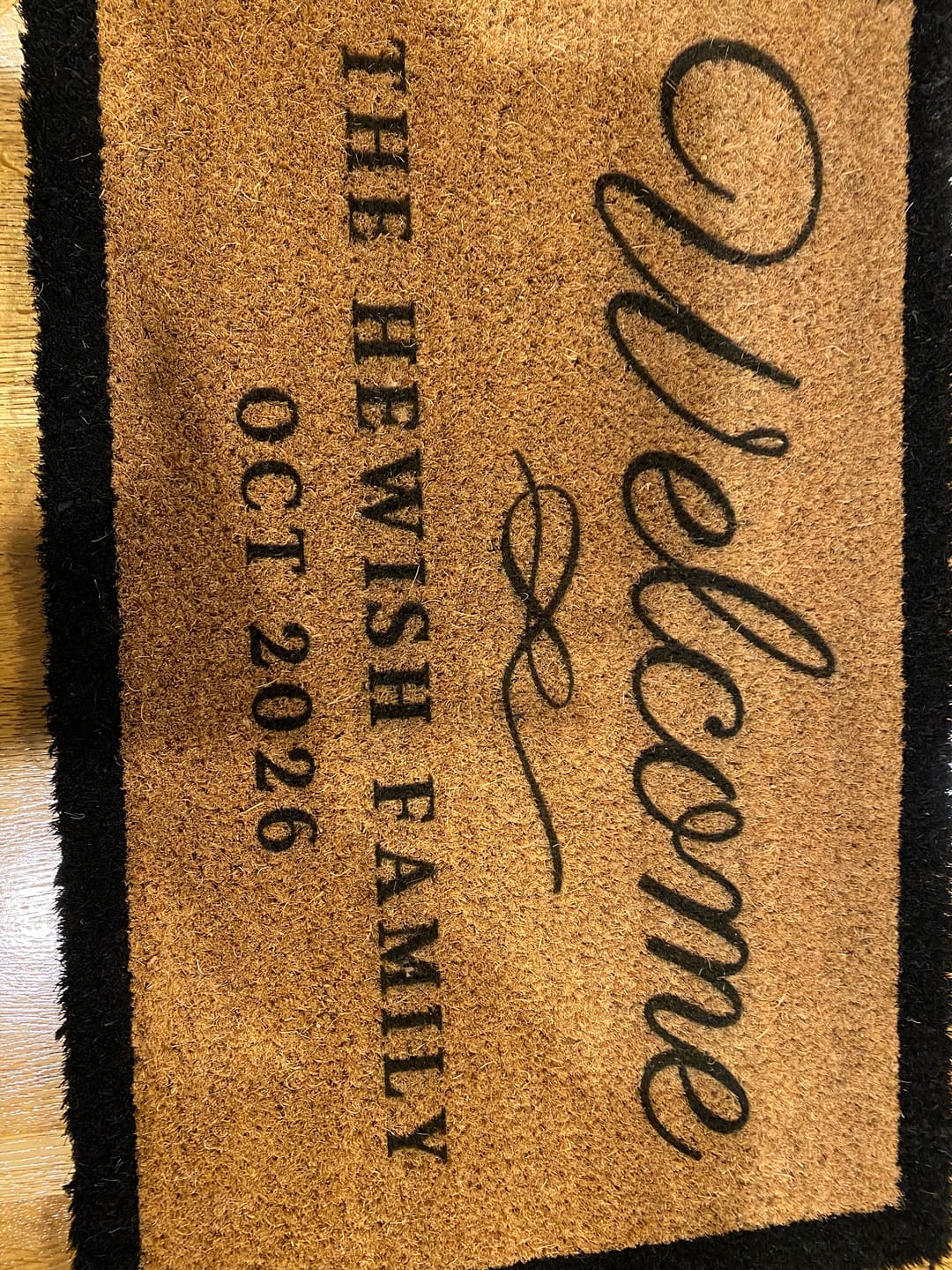 Customer photo review of Customised Black Border Doormat