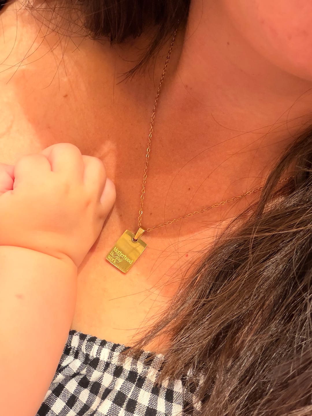 Customer photo review of Necklace: Motherhood is Holy Work