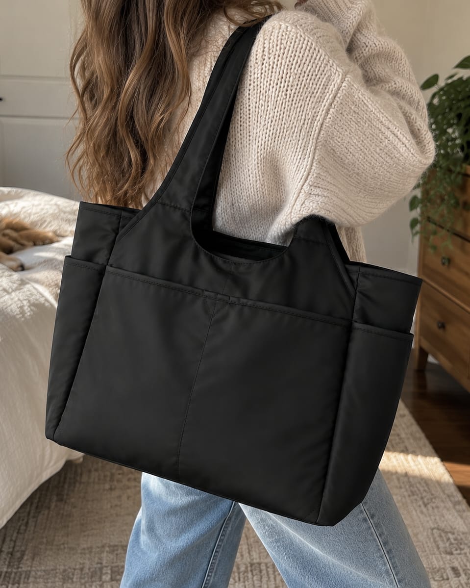Customer photo review of Large Multi-Pocket Tote Bag