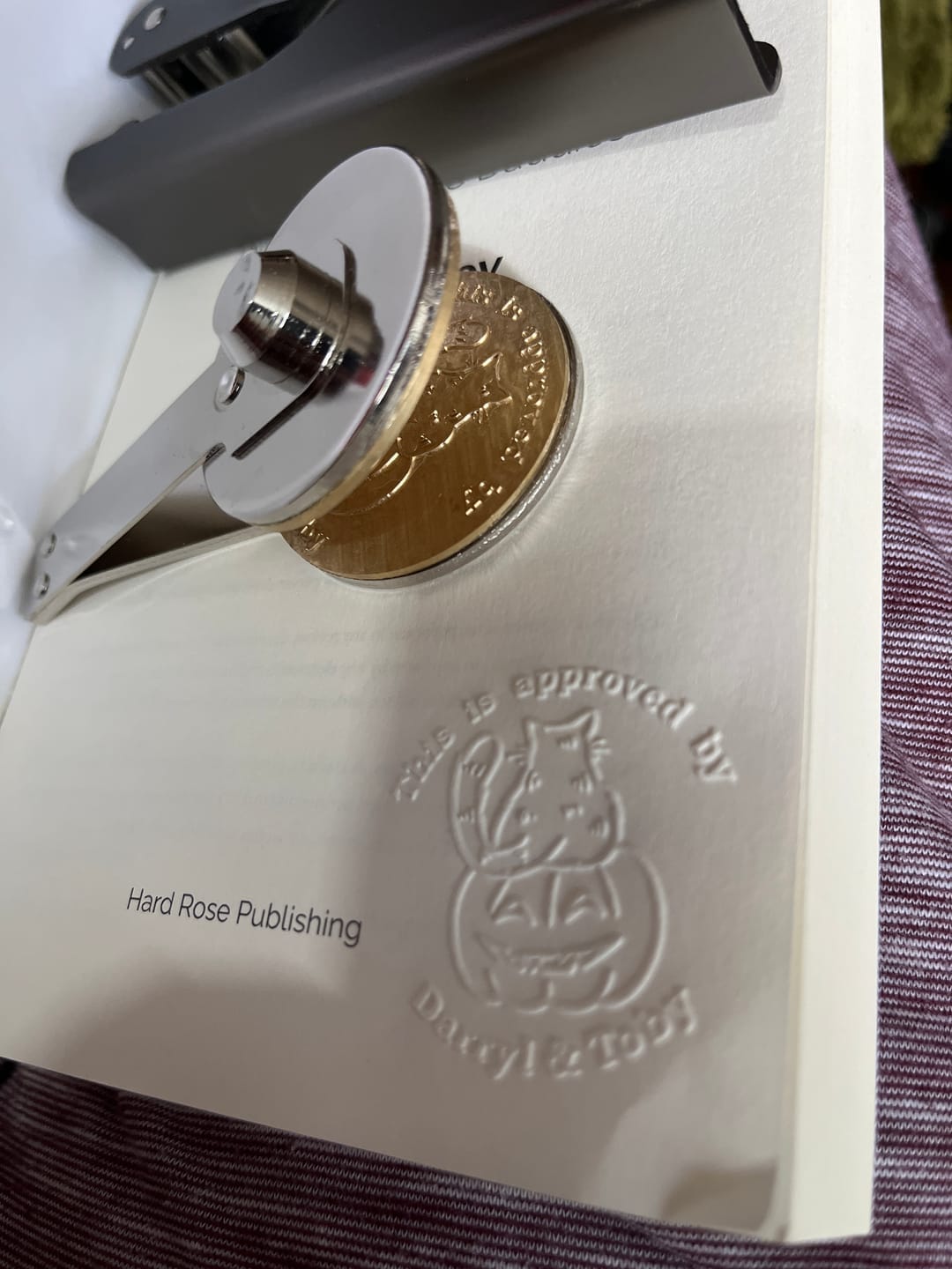 Customer photo review of Custom Book Embosser