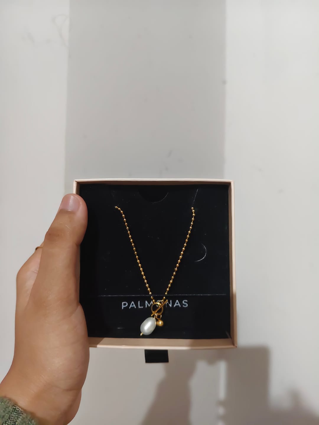 Customer photo review of Dainty Beaded Pearl Chain