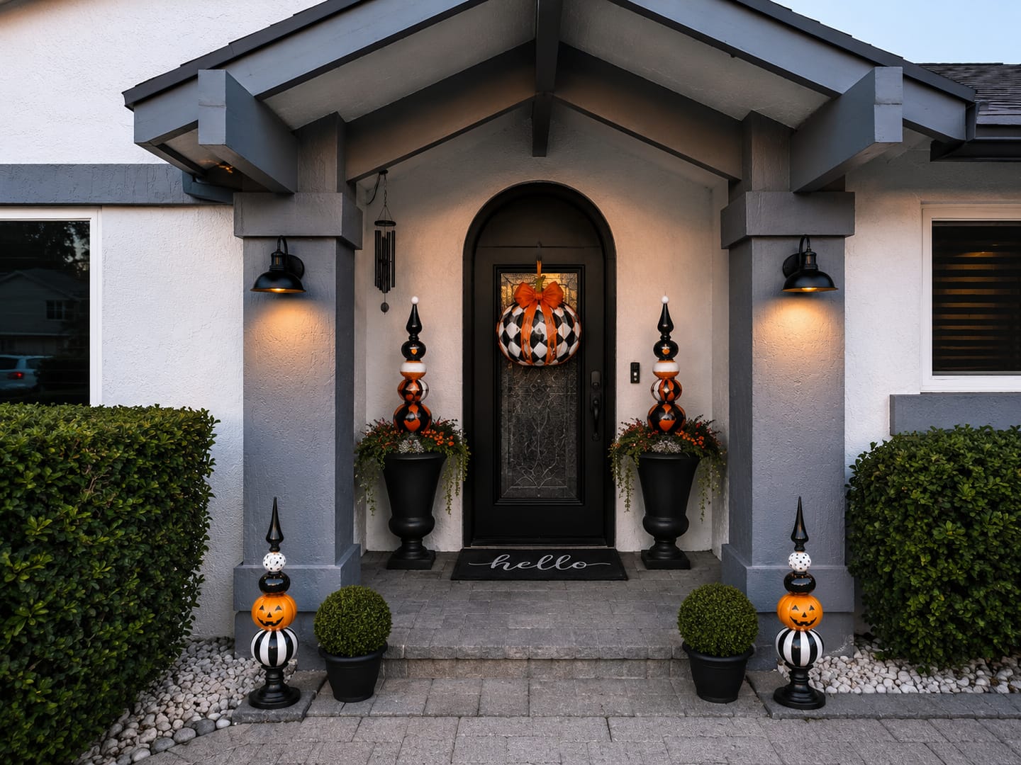 Customer photo review of Elegant Checkered Pumpkin Door Hanger