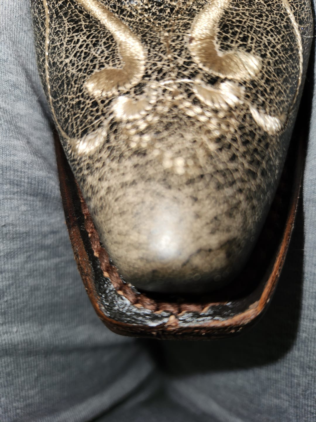 Customer photo review of Women's Crackle Embroidered Boots