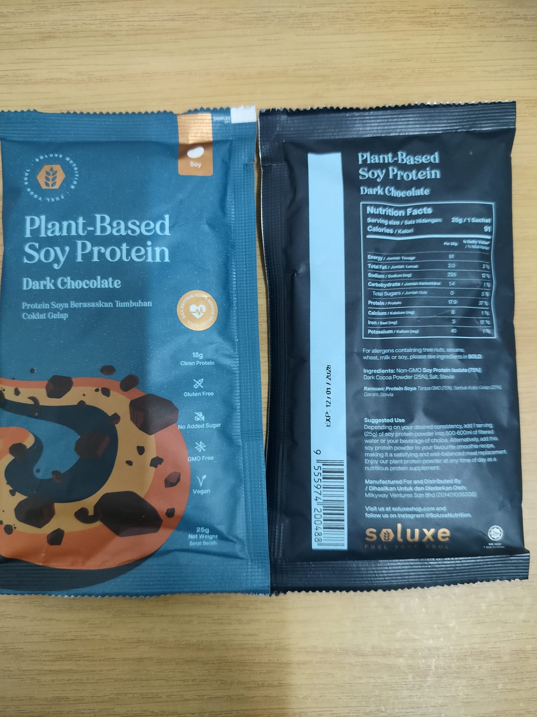 Customer photo review of [Sachet] Soy Protein Isolate - Dark Chocolate