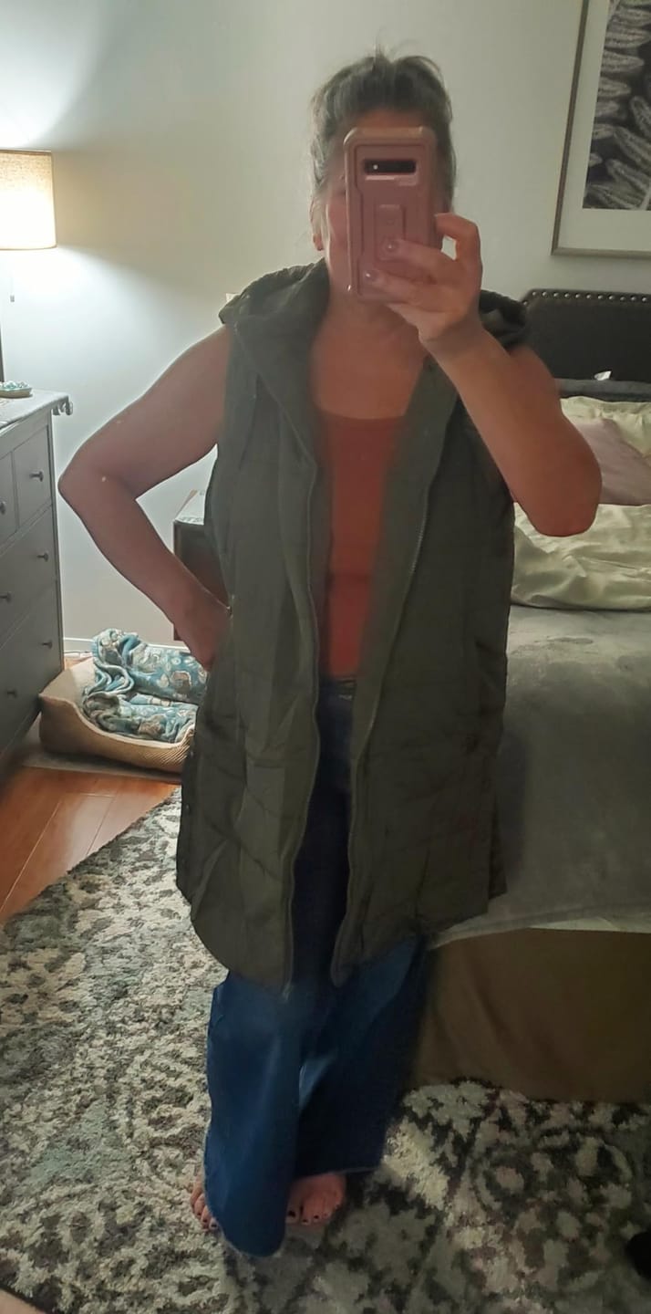 Customer photo review of auvora™ Long Puffer Vest