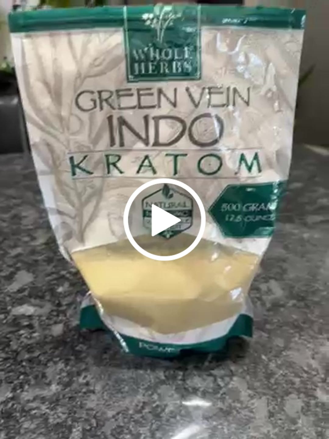 Customer video review of Whole Herbs Green Vein Indo Kratom Powder