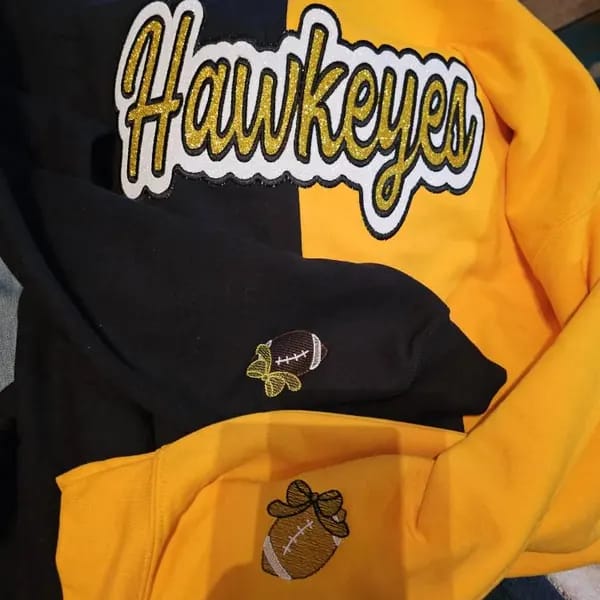 Customer photo review of Custom Glitter Team Mascot Two Tone Embroidered Sweatshirt For Game Day | Gifts for Sports Mom