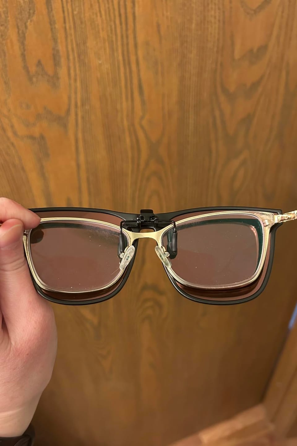 Customer photo review of Polarized Clip-On Flip-Up Sunglasses