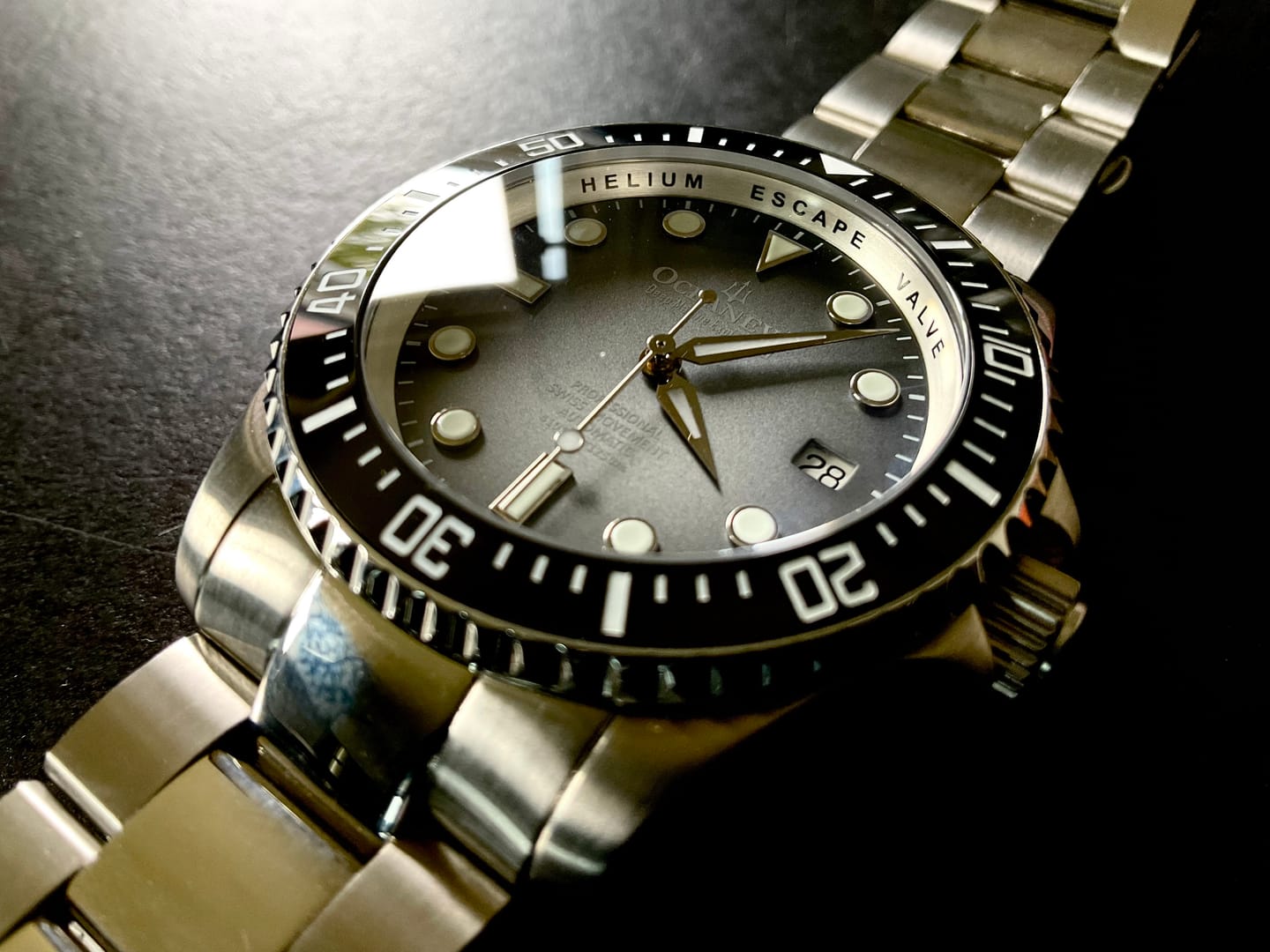Customer photo review of Oceaneva Men's Deep Marine Explorer II 1250M Pro Diver Watch Gray Fade Dial