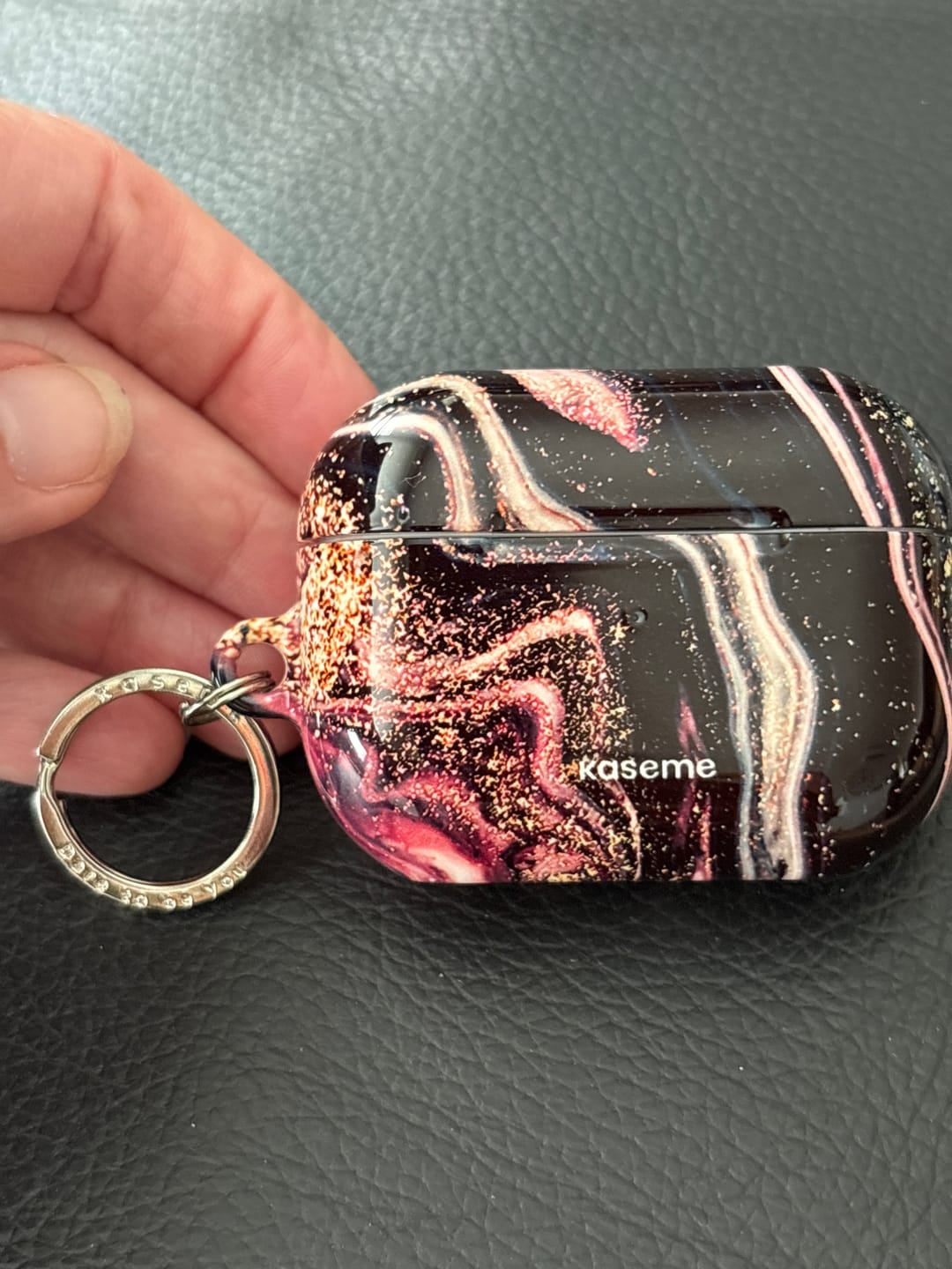 Customer photo review of Shimmering Secrets AirPods Case