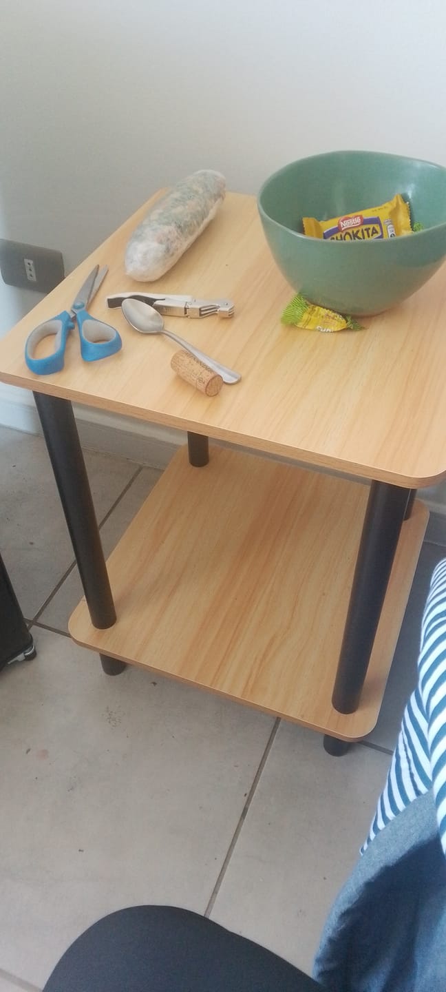 Customer photo review of Mesa De Noche Top Living Velador 2 Niveles De Bambú Brillante