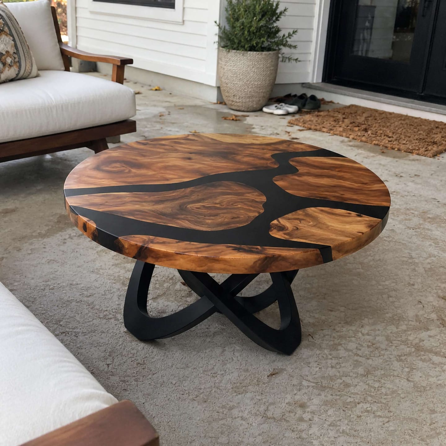 Customer photo review of Coffee Table 41" Round Farmhouse Style for Modern Living Rooms - 103 Looper