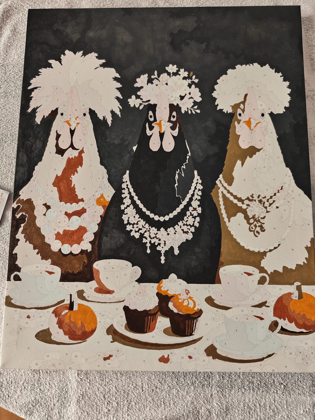 Customer photo review of Fancy Chickens Society | Paint by Number
