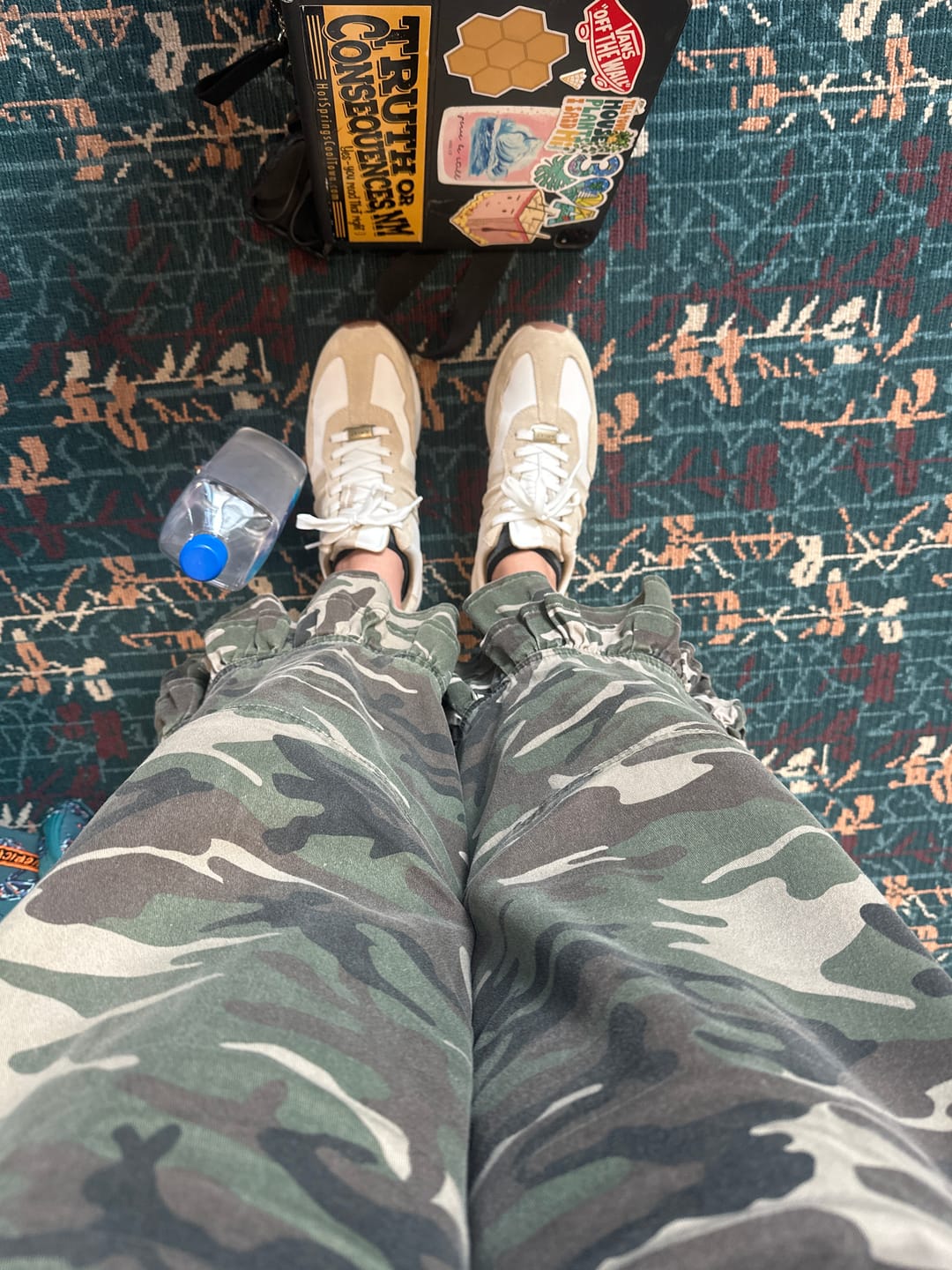 Customer photo review of Outlaw Ruffle Washed Camo Wide Leg Denim