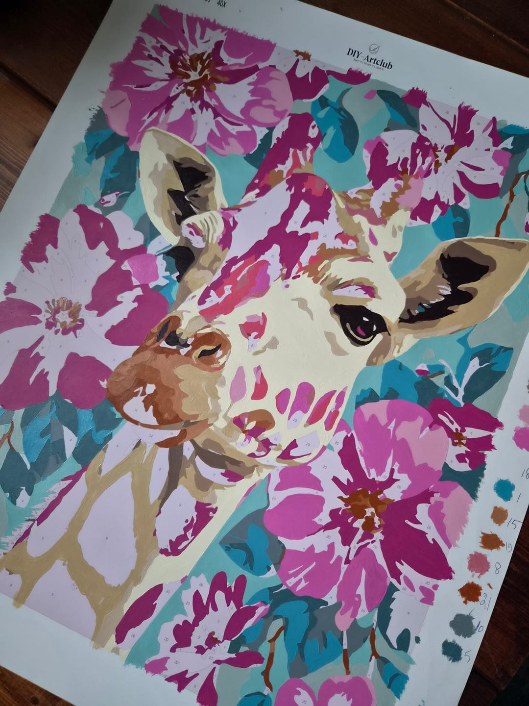 Customer photo review of Purple Giraffe | Paint by Number