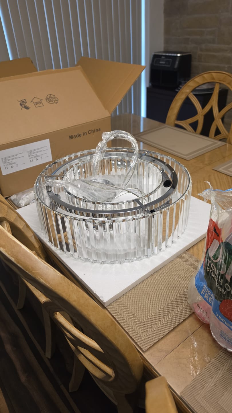 Customer photo review of Glam Modern Round Crystal Chandelier