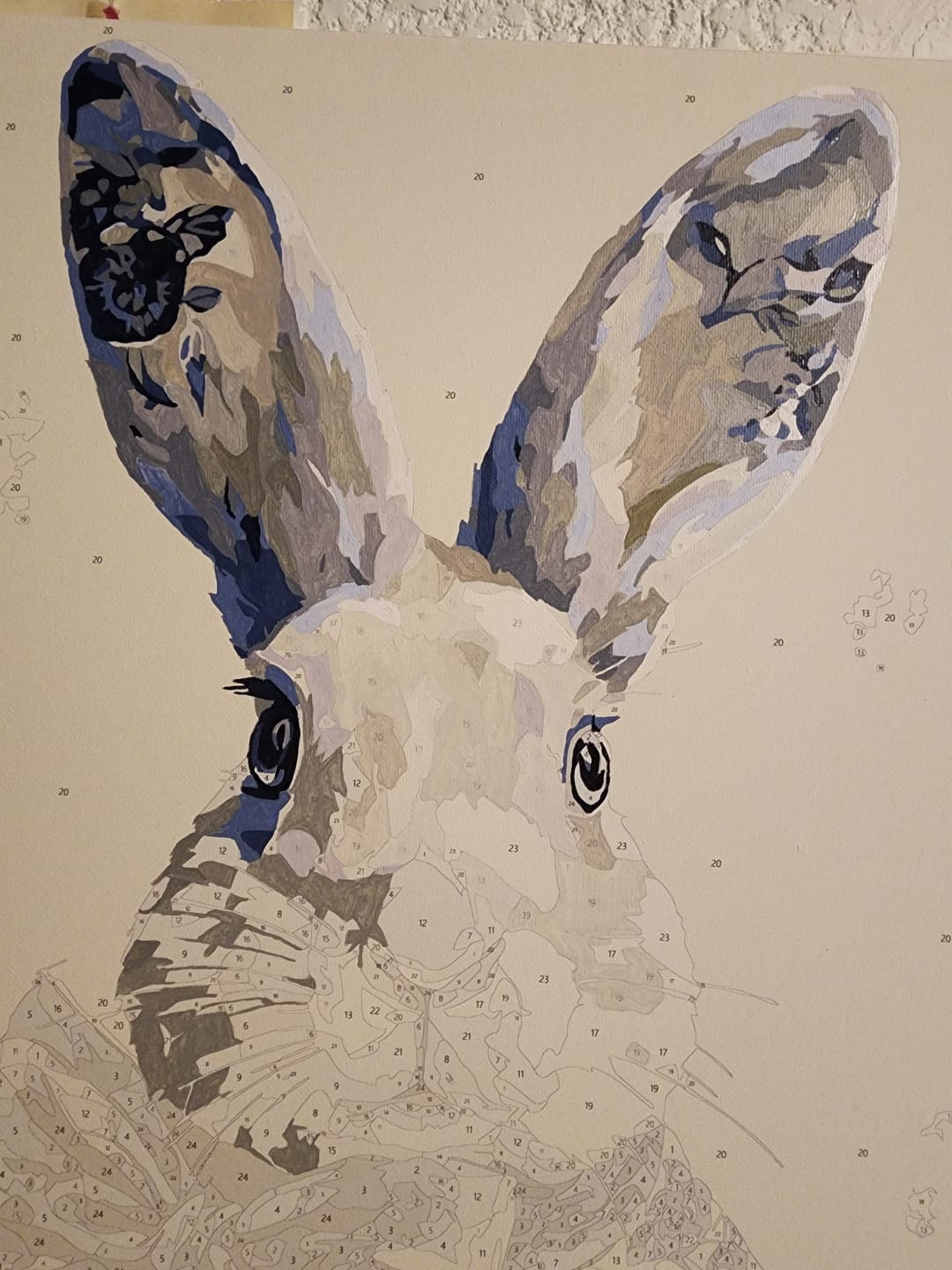 Customer photo review of Delft Blue Bunny | Paint by Number