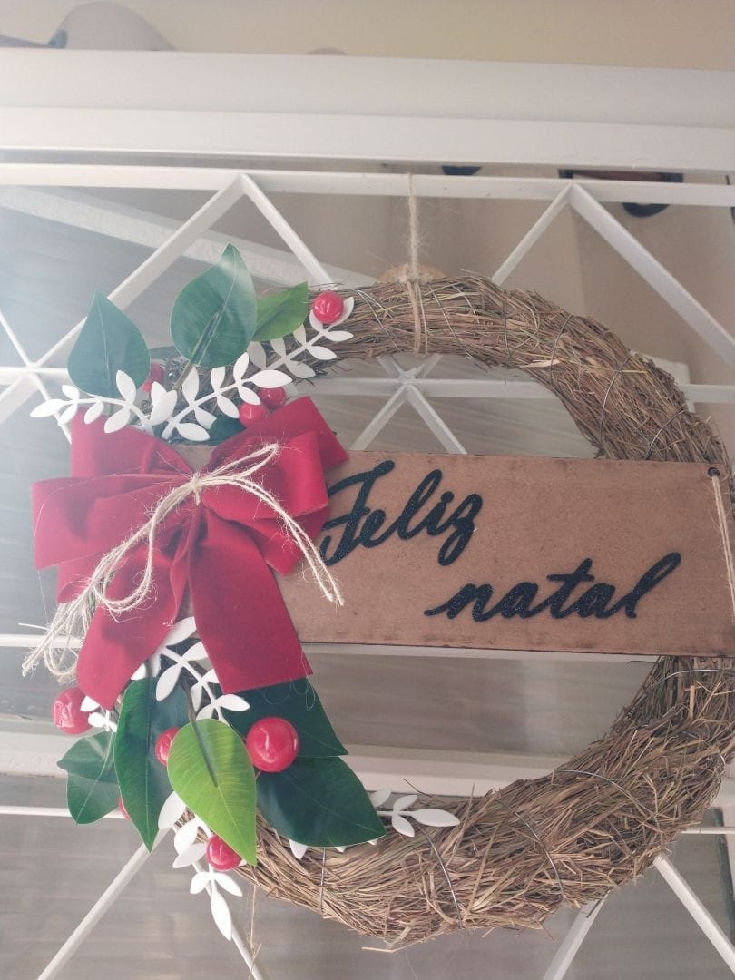 Customer photo review of Guirlanda de Natal Luxo Decorada 30cm para Porta